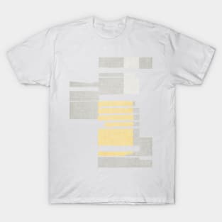 Abstract Yellow and Grey Shreds T-Shirt
